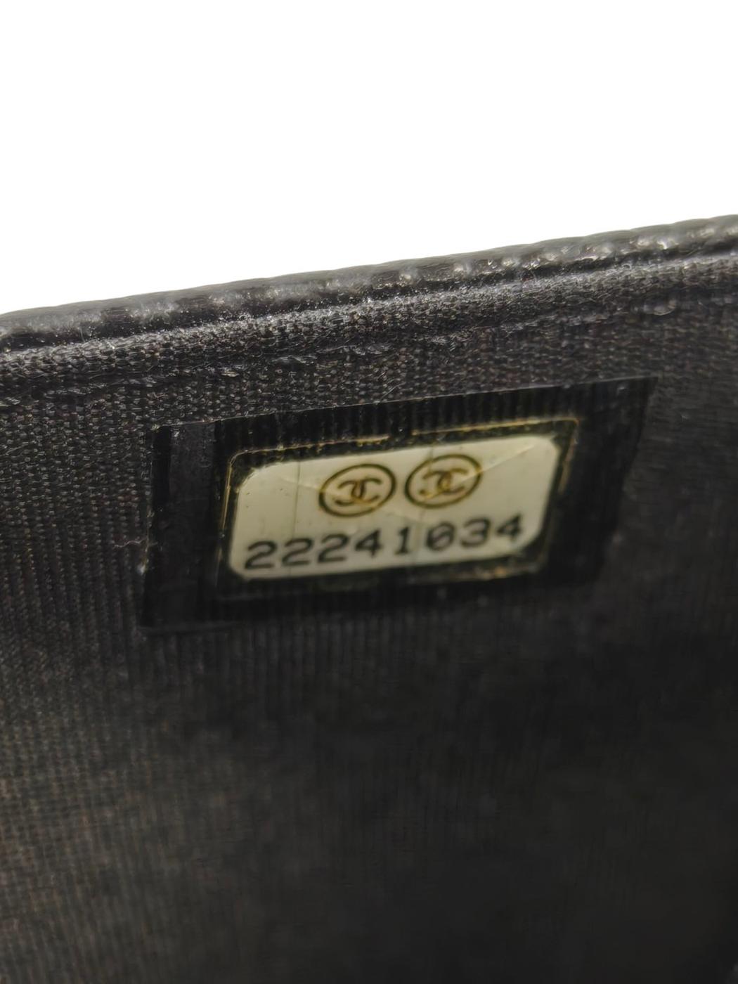 CHANEL シャネル キャビアスキン チェーン ウォレット 黒×銀 管理番号:11366
