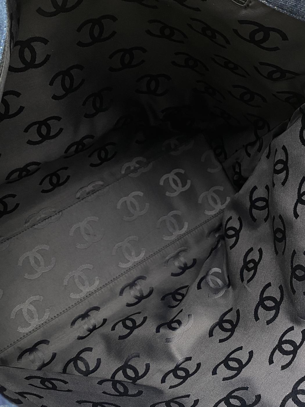 シャネル CHANEL ココマーク プラチェーン トートバッグ A18091 デニム IDG モノグラム 管理番号:8739