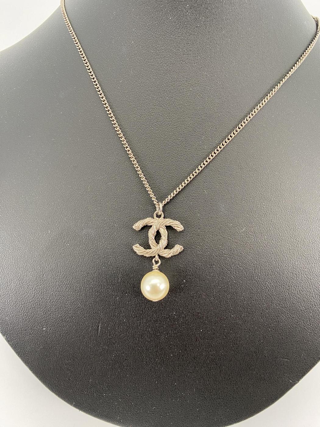 CHANEL シャネル ココパール ネックレス アクセサリー フェイクパール シンプル シルバー 管理番号:9012