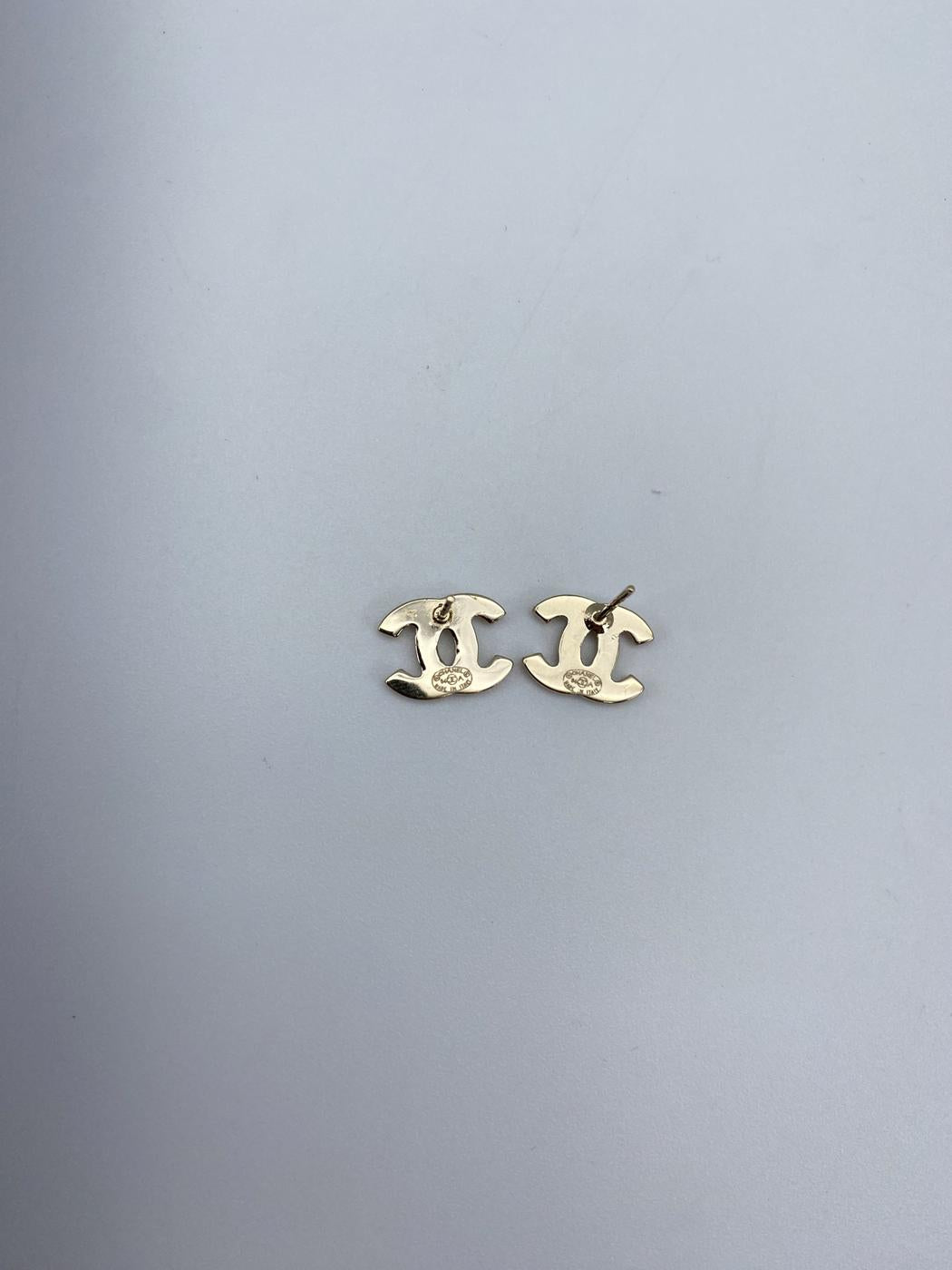 CHANEL シャネル ココマーク ピアス ラインストーン マルチカラー ゴールド 管理番号:9019
