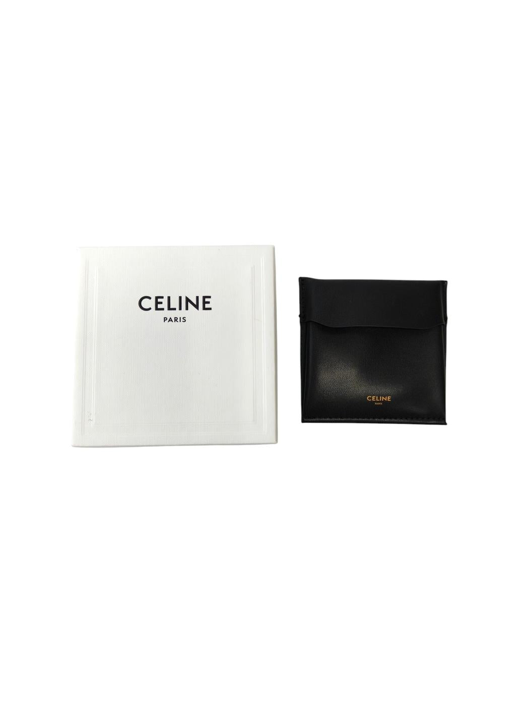 Celine セリーヌロゴ トリオンフ ピアス 金 ゴールドフィニッシュ ブラス 管理番号:11794