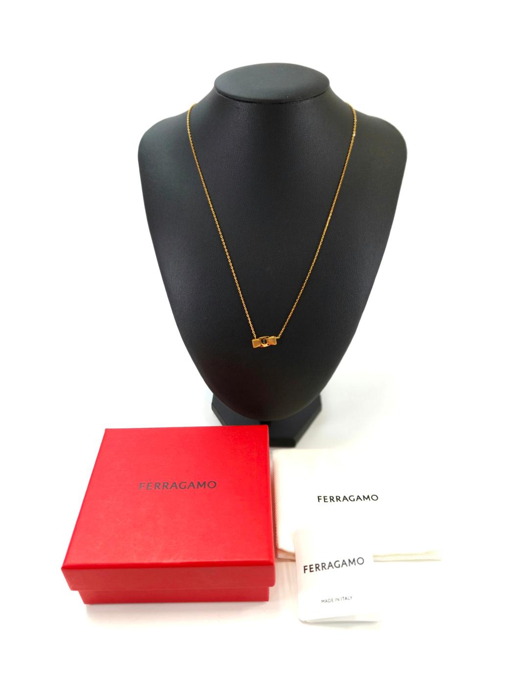 Ferragamo Vara Bow Necklace Gold Model Number: 11151