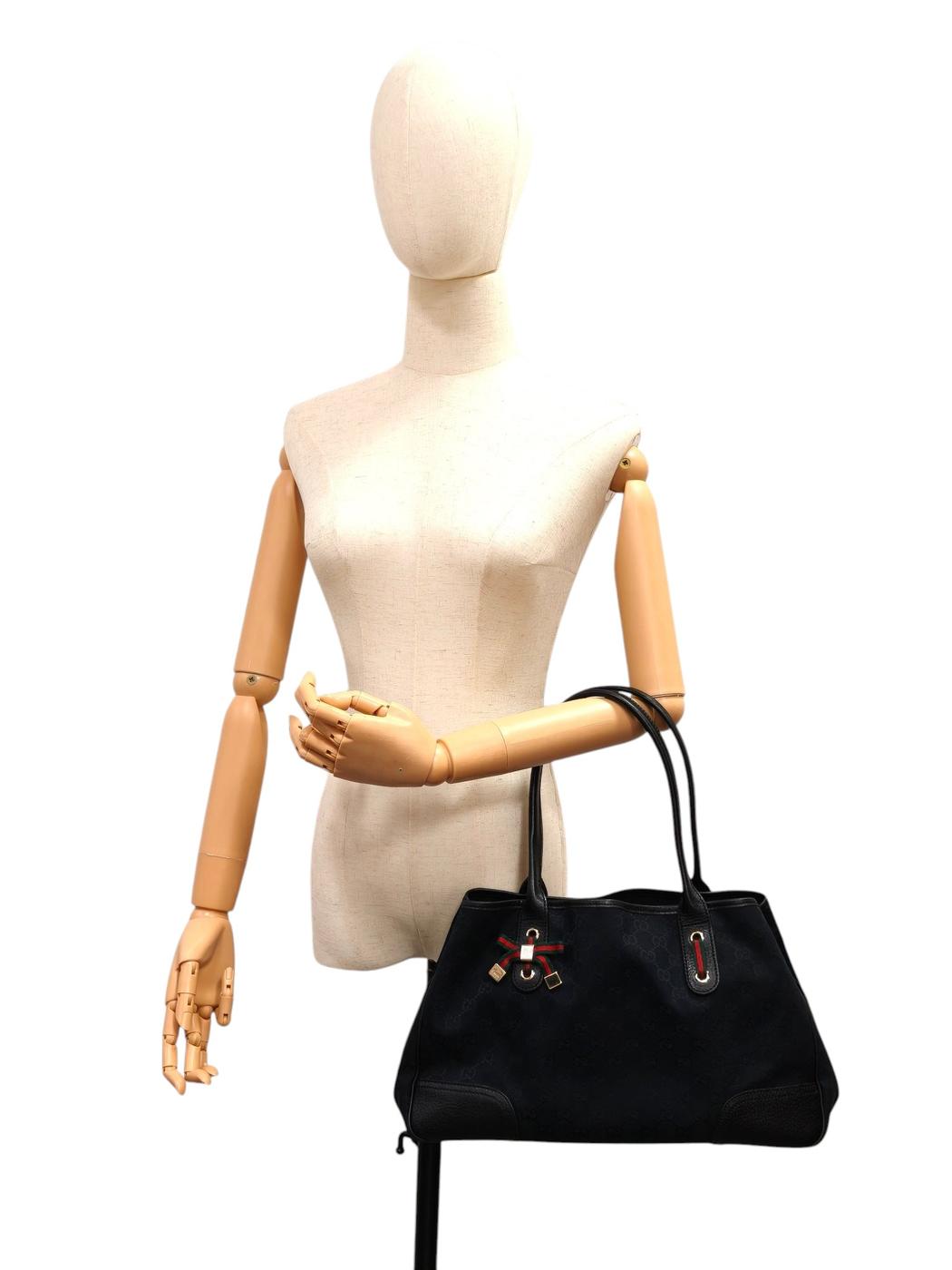 Gucci Princy GG Canvas Tote Bag Black Model Number: 11412