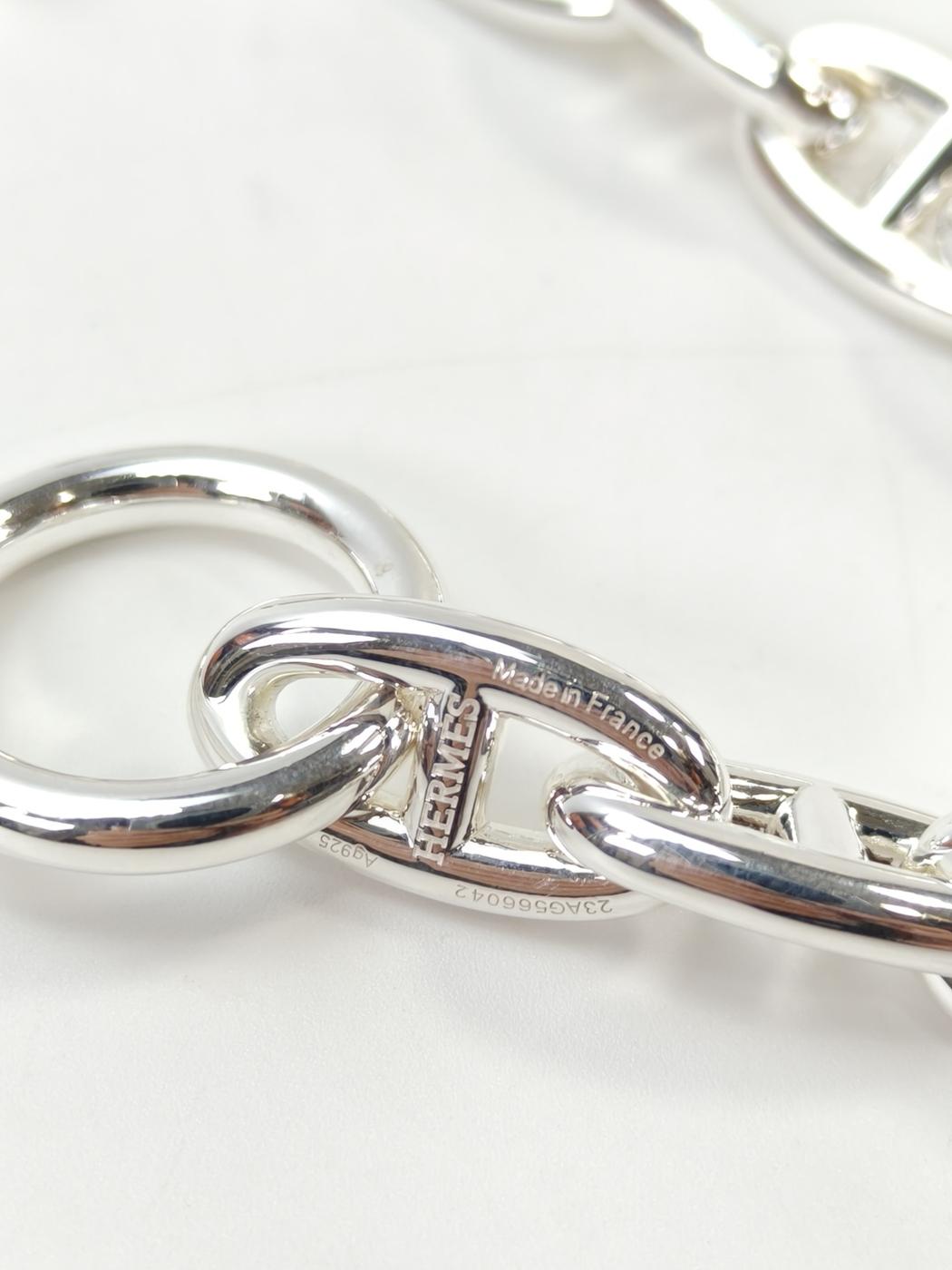 HERMES エルメス シェーヌダンクル GM 11コマ ブレスレット シルバー 管理番号:11079