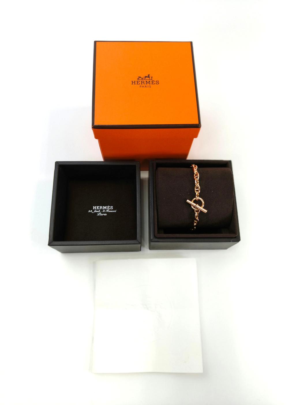 HERMES Chaine d'Ancre TPM 25 Links Bracelet Pink Gold Product Number: 11137