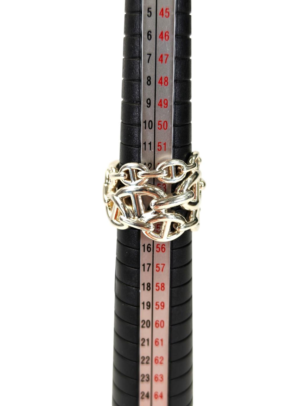 HERMES 爱马仕 Chaine d'Ancre Enchainee 银色戒指 #54 13.5号 管理编号:11432