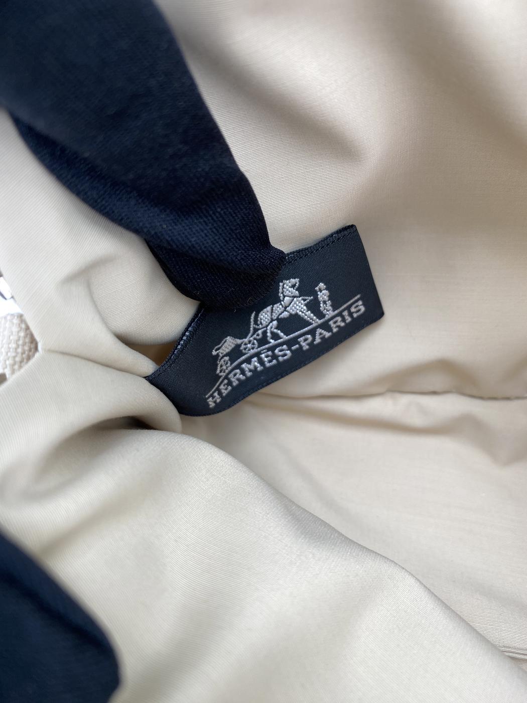 HERMES Bores Bores Pouch Canvas Beige Excellent Condition Vintage Authentic Item Control Number: 9269