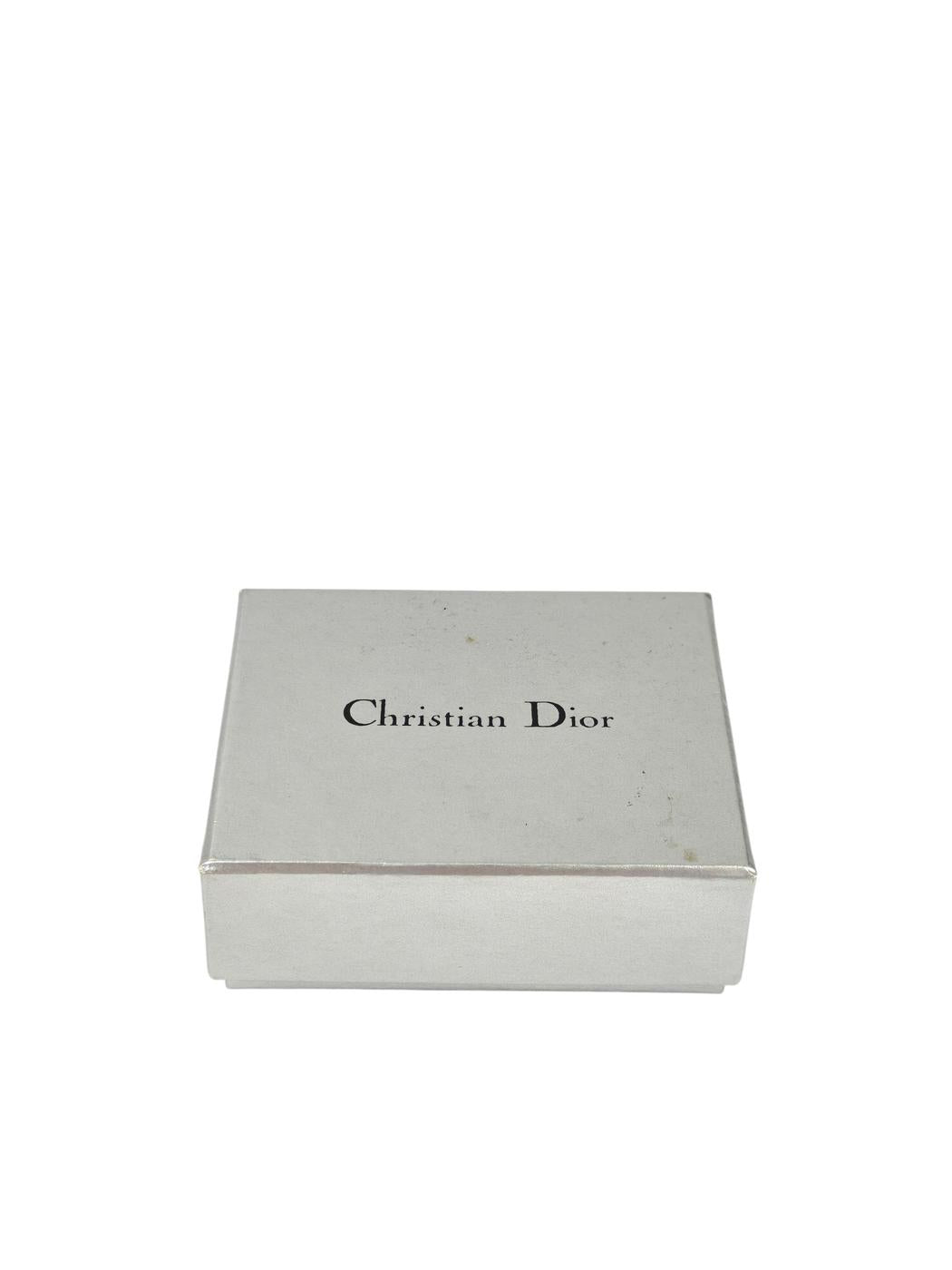 Christian Dior 迪奥 D字标志耳钉 银色 管理编号:11342