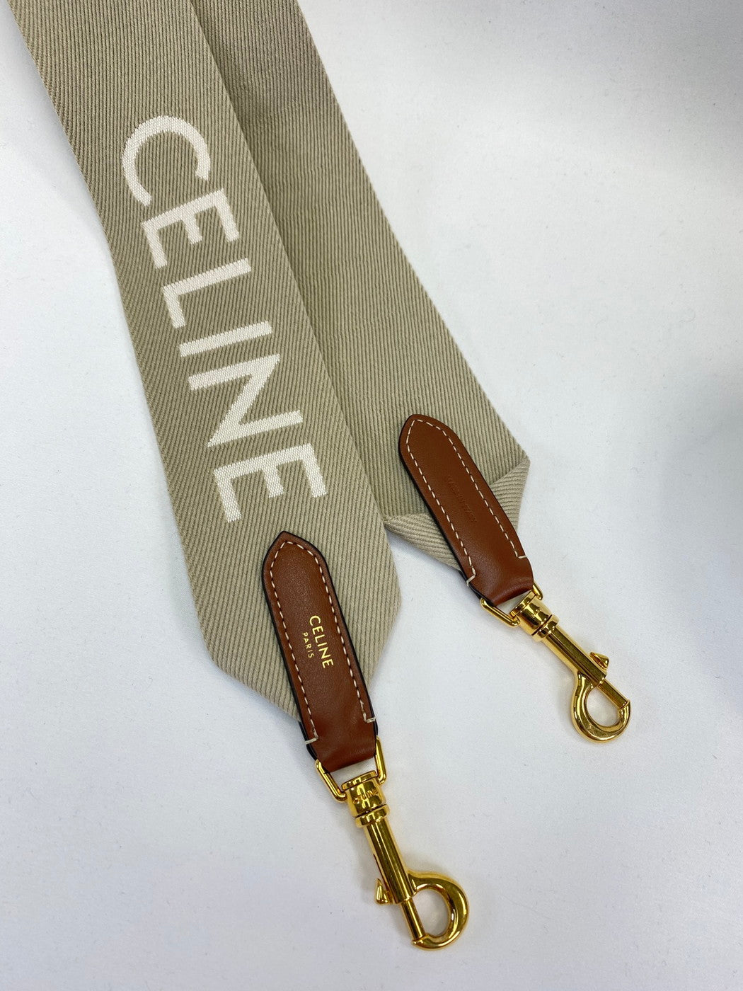 CELINE セリーヌ ショルダーベルト ロングストラップ 49S012AEP.03BW ベルト単品 ロゴ ベージュ 管理番号:9456