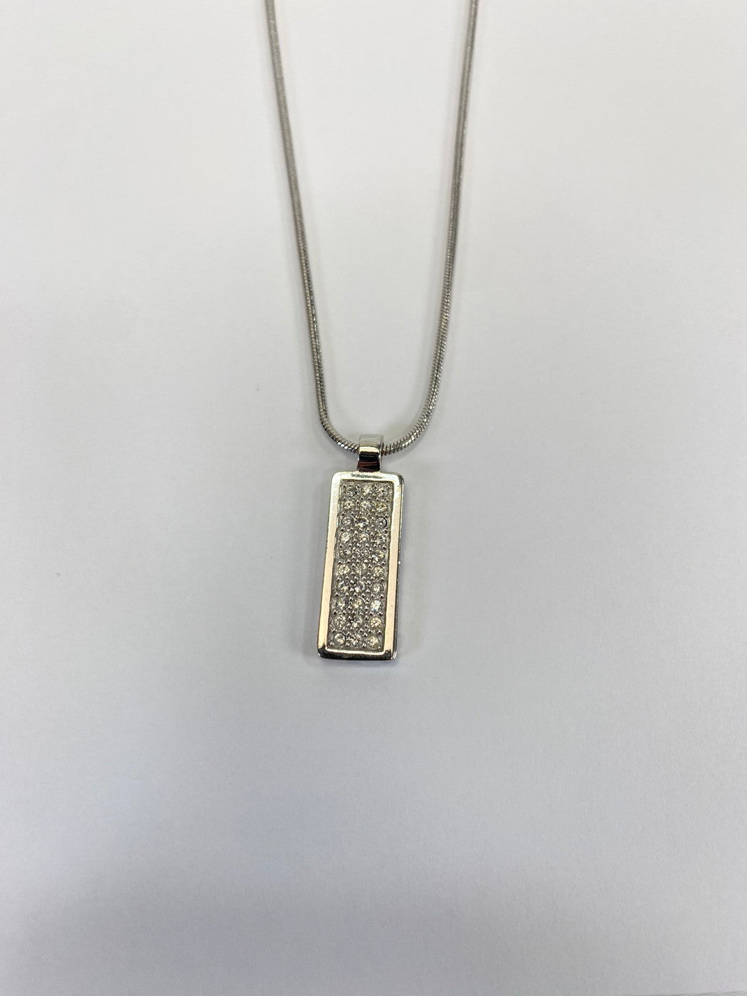 Christian Dior クリスチャンディオール トロッター プレート ネックレス ブルー シルバー金具 ロゴ 水色 管理番号:9486