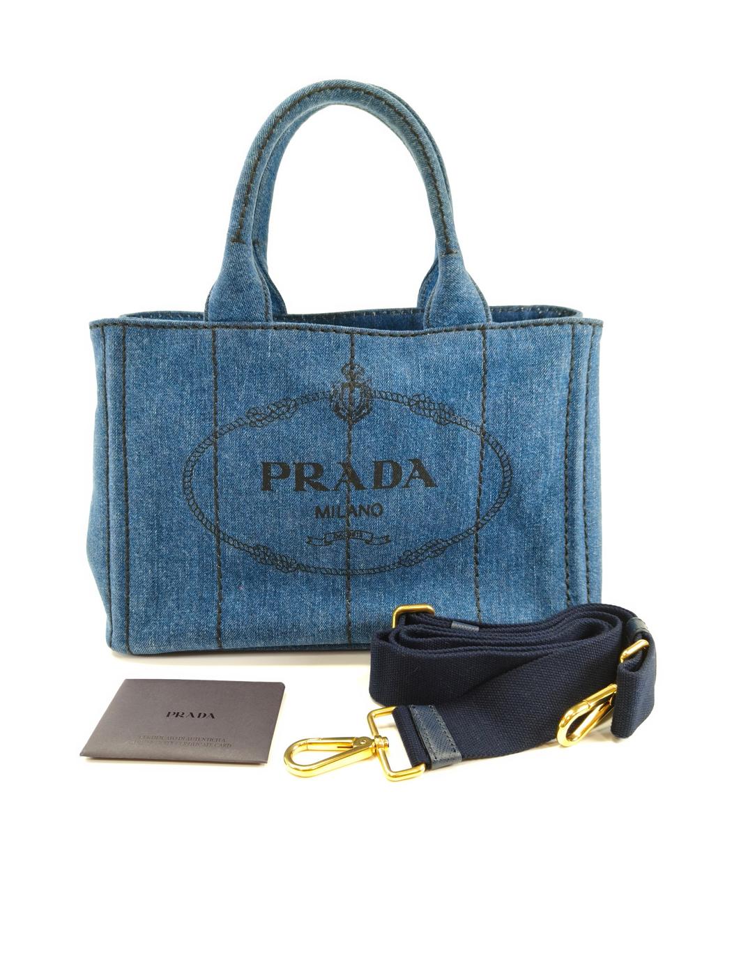 PRADA プラダ カナパ 2Way トートバッグ ショルダーバッグ デニム 管理番号:10982