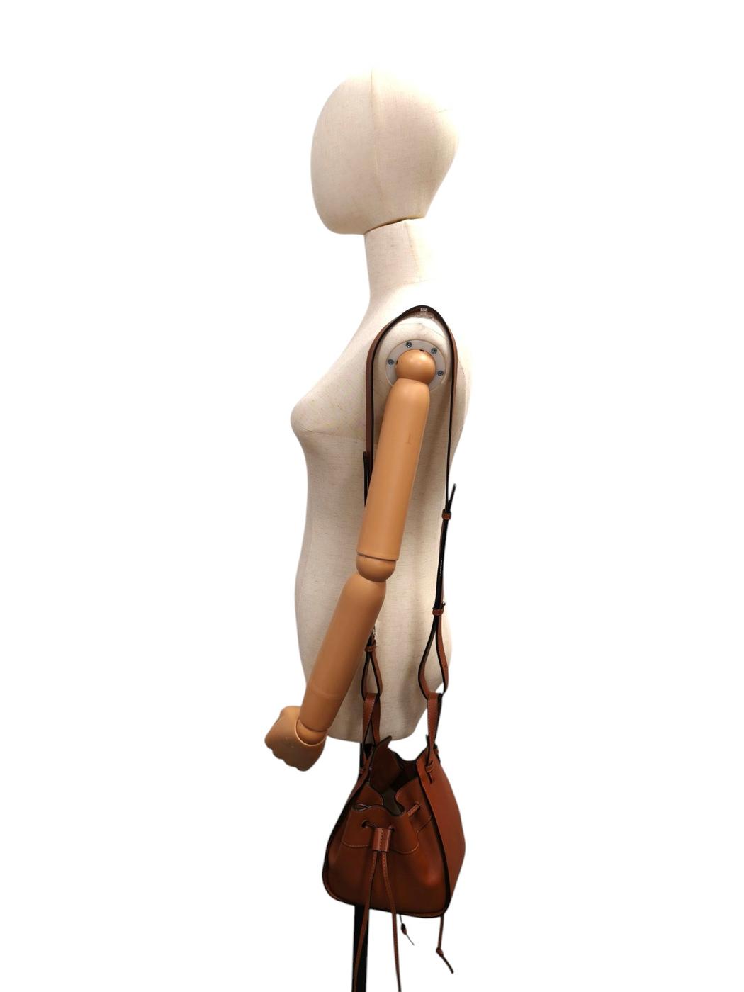 LOEWE ロエベ ハンモック ドローストリングバッグ ミニ 2Way ショルダーバッグ ハンドバッグ ブラウン 管理番号:11326