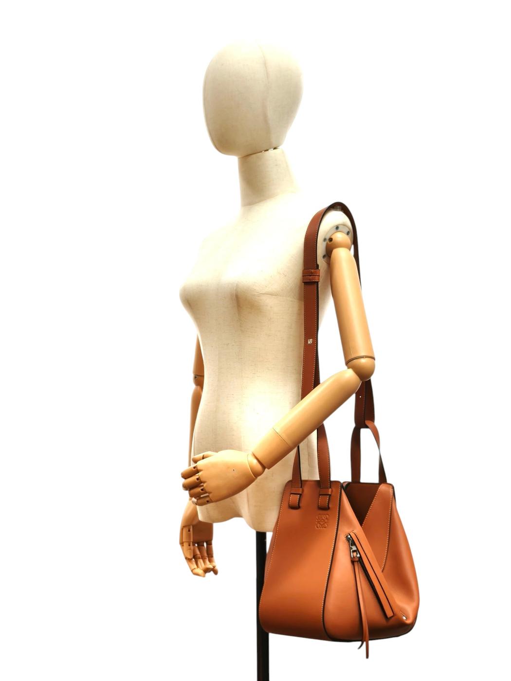 LOEWE ハンモックバッグ スモール クラシックカーフ 2way ウィメンズハンドバッグ タン 茶 管理番号:11733