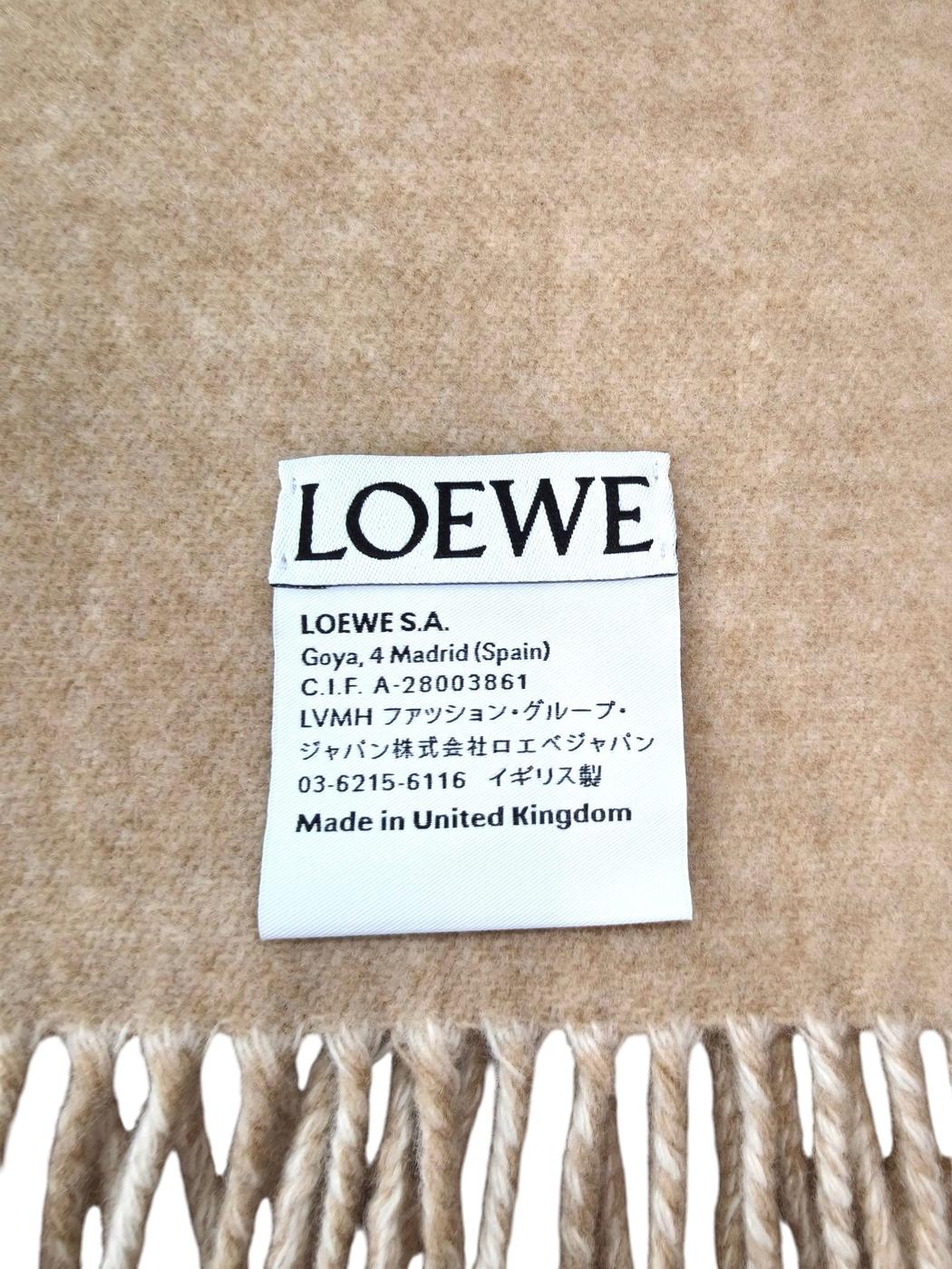 LOEWE アナグラム アイボリー×ベージュ マフラー ウール・カシミヤ 管理番号:11797