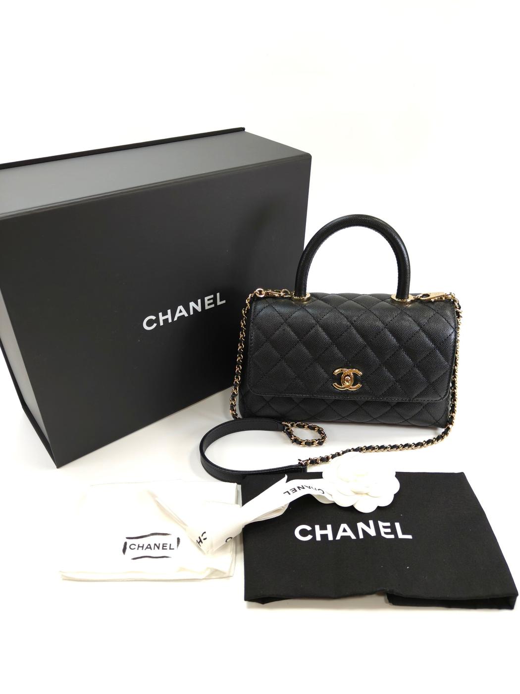 CHANEL シャネル マトラッセ ココマーク キャビアスキン 2WAY ハンドバッグ チェーンショルダーバッグ ブラック A92990 管理番号：10070