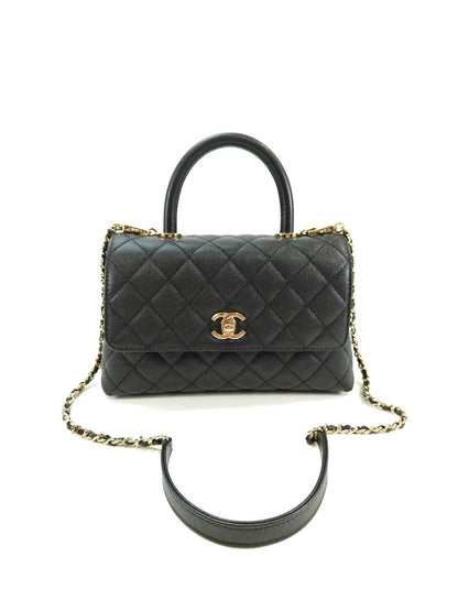 CHANEL シャネル マトラッセ ココマーク キャビアスキン 2WAY ハンドバッグ チェーンショルダーバッグ ブラック A92990 管理番号：10070