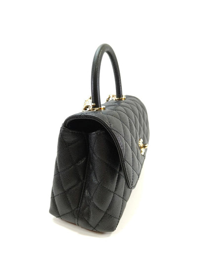 CHANEL シャネル マトラッセ ココマーク キャビアスキン 2WAY ハンドバッグ チェーンショルダーバッグ ブラック A92990 管理番号：10070