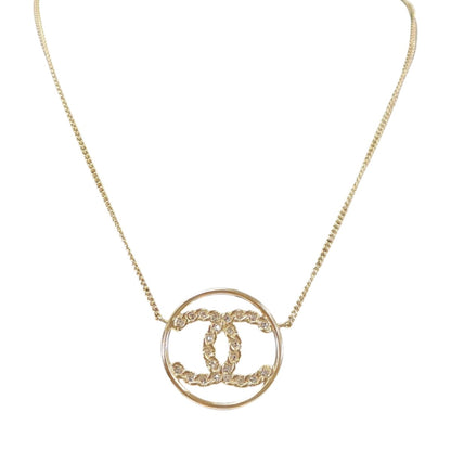 CHANEL シャネル CC サークル ペンダント ネックレス ラインストーン ゴールド 管理番号：10083