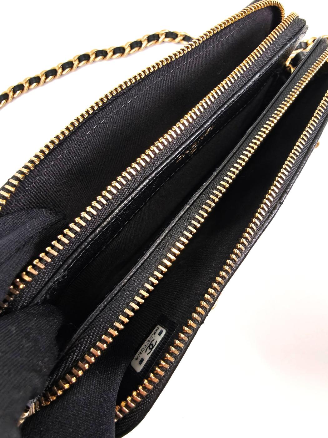 CHANEL シャネル マトラッセ 2Way チェーンショルダー ハンドバッグ ココマーク キャビアスキン AP3495 ブラック 管理番号：10119