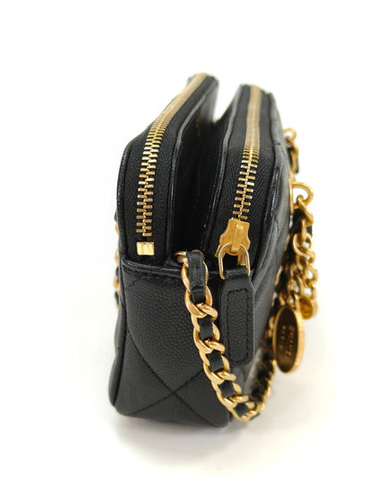 CHANEL シャネル マトラッセ 2Way チェーンショルダー ハンドバッグ ココマーク キャビアスキン AP3495 ブラック 管理番号：10119
