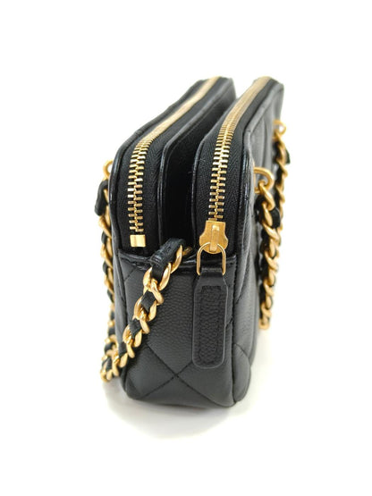 CHANEL シャネル マトラッセ 2Way チェーンショルダー ハンドバッグ ココマーク キャビアスキン AP3495 ブラック 管理番号：10119