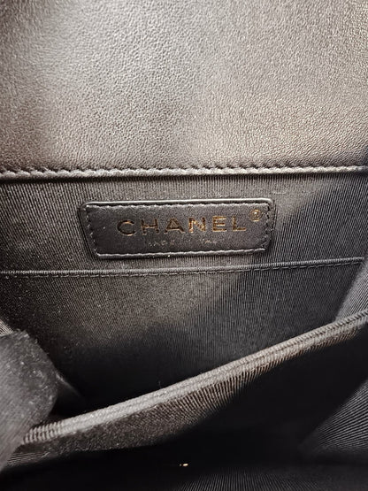 CHANEL ボーイシャネル マトラッセ ショルダーバッグ ラムスキン ブラック 管理番号：10123