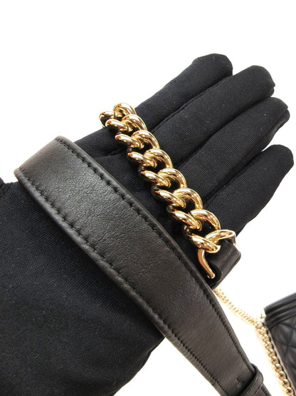 CHANEL ボーイシャネル マトラッセ ショルダーバッグ ラムスキン ブラック 管理番号：10123