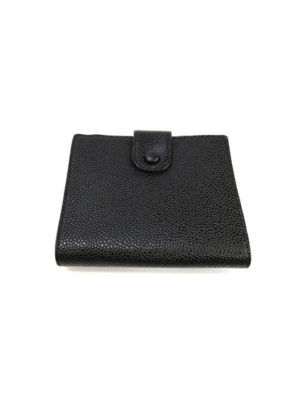 CHANEL シャネル キャビアスキン Wホック 二つ折り財布 A01427 ブラック 管理番号：10145