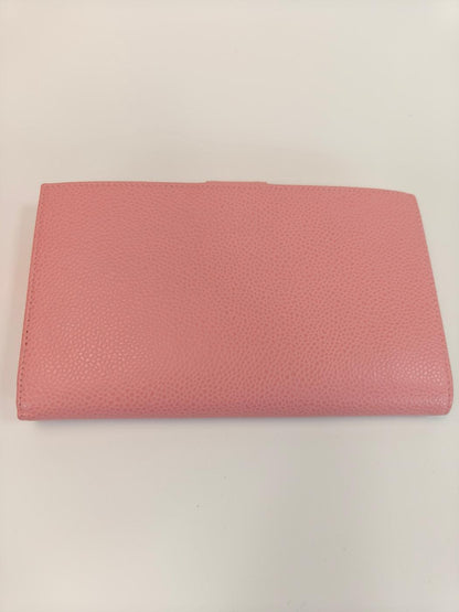 CHANEL シャネル キャビアスキン ココマーク がま口 二つ折り 財布 ピンク 管理番号：10152