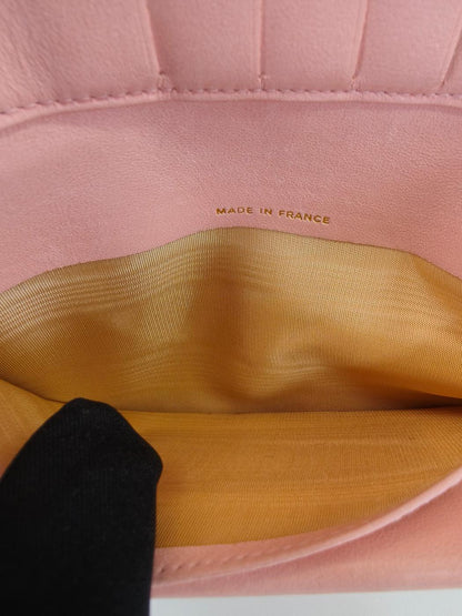 CHANEL シャネル キャビアスキン ココマーク がま口 二つ折り 財布 ピンク 管理番号：10152