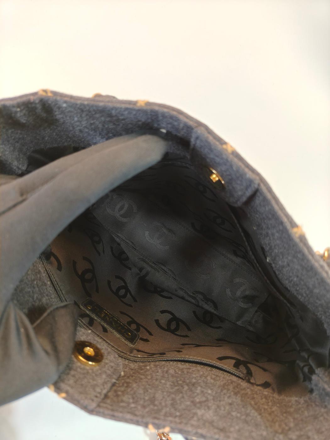 CHANEL シャネル ワイルドステッチ チェーントート トートバッグ ブラック 管理番号：10193
