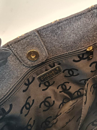 CHANEL シャネル ワイルドステッチ チェーントート トートバッグ ブラック 管理番号：10193