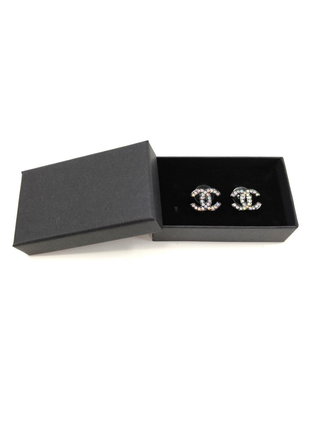 CHANEL シャネル ココマーク ラインストーン ピアス ブラック 管理番号：10250