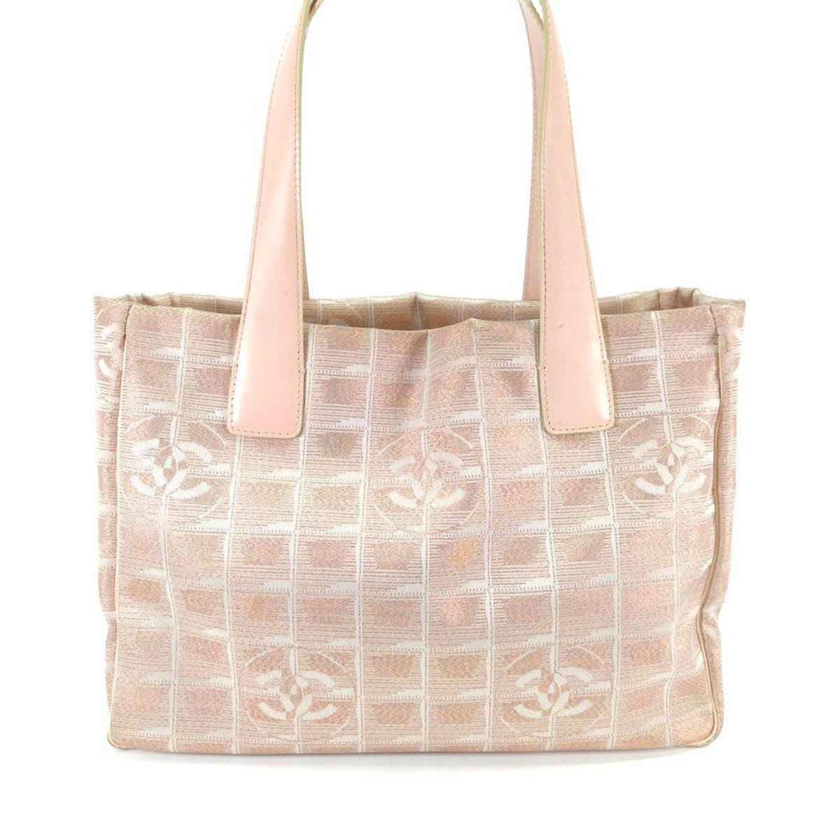 CHANEL シャネル ニュートラベルライン PM トートバッグ ピンク ベージュ 管理番号：10368