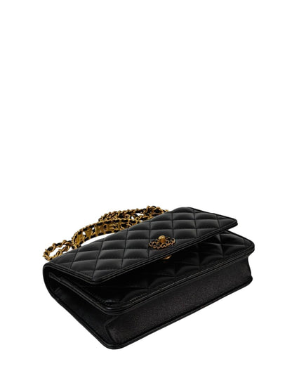 CHANEL シャネル19 マトラッセ トップハンドル チェーンウォレット AP3664 ブラック 管理番号：10411