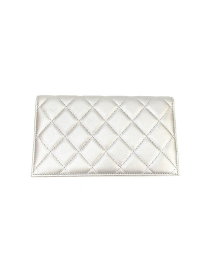CHANEL Matelasse Multi-Bag with Chain Shoulder Strap, Wallet, and Smartphone Case, Silver, Reference Number: 10422