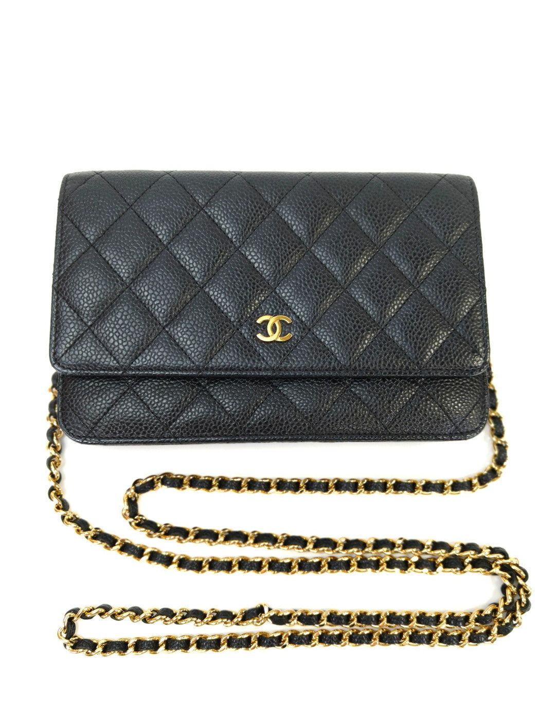 CHANEL シャネル マトラッセ チェーンウォレット ショルダーバッグ キャビアスキン ブラック 管理番号：10423