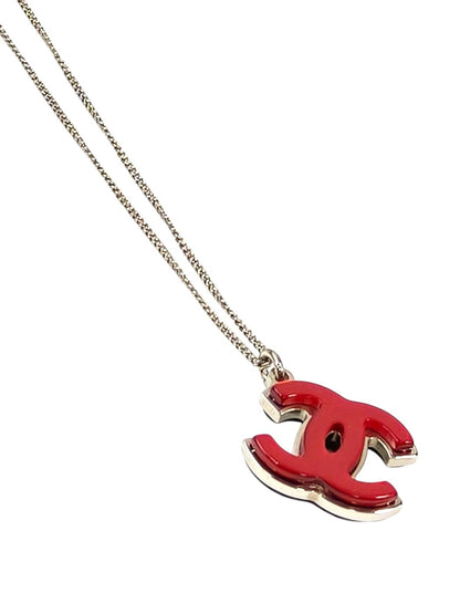 CHANEL シャネル ココマーク リバーシブル ネックレス ブラック×赤 管理番号：10484