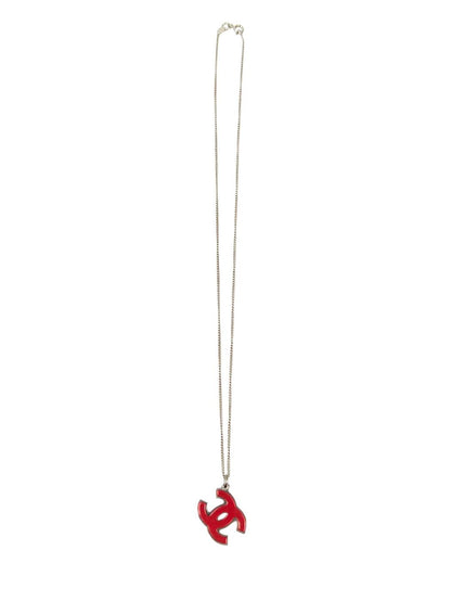 CHANEL シャネル ココマーク リバーシブル ネックレス ブラック×赤 管理番号：10484