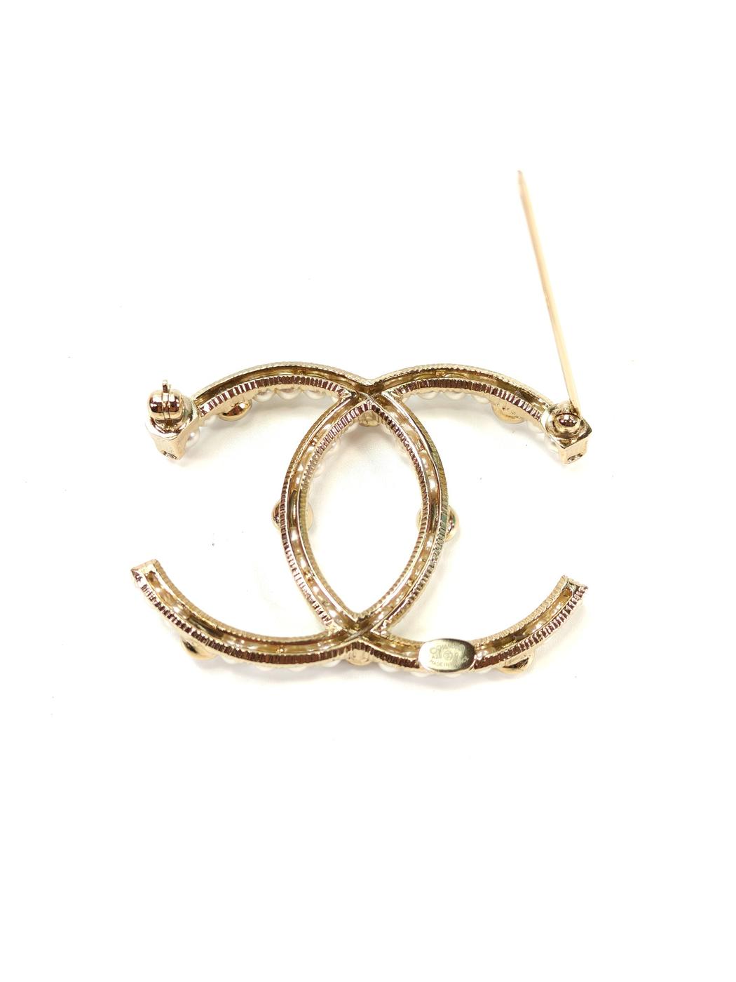 CHANEL シャネル ココマーク パール ブローチ ホワイト×ゴールド 管理番号：10556