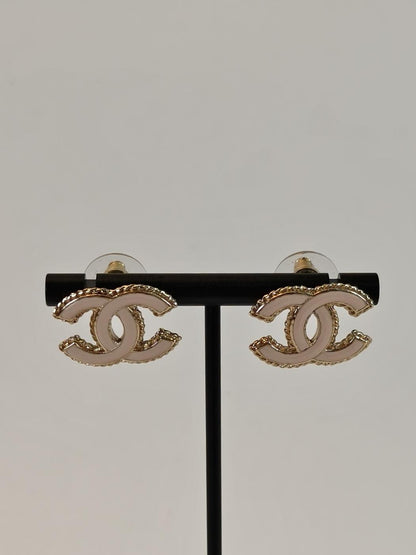 CHANEL シャネル ココマーク ピアス ゴールド×ピンク 管理番号：10754