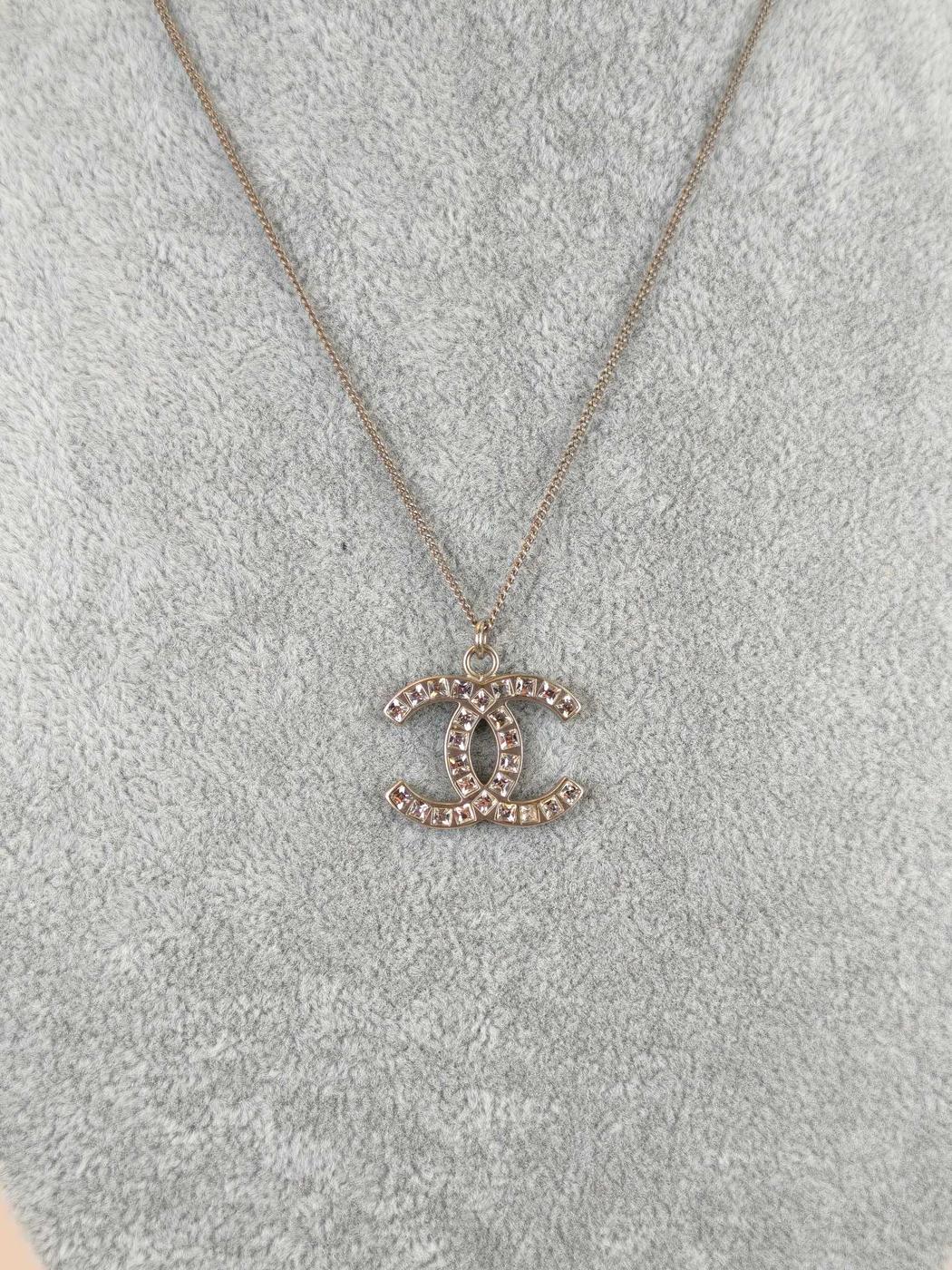 CHANEL シャネル ココマーク ラインストーン ネックレス シルバー 管理番号：10758