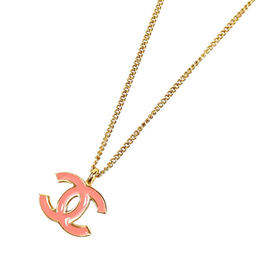 CHANEL シャネル ココマーク ネックレス ゴールド×ピンク 管理番号：10850