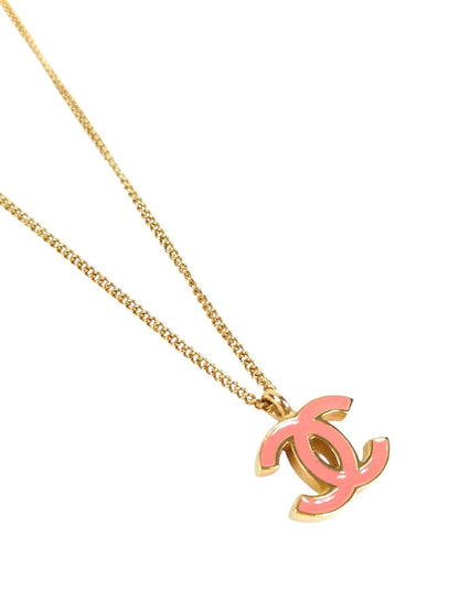 CHANEL 香奈儿 可可标志项链 金色x粉色 管理编号：10850