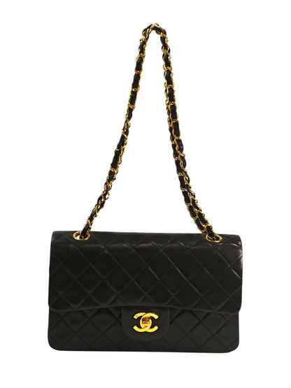 CHANEL マトラッセ ダブルフラップ Wチェーン ショルダーバッグ 黒 管理番号：10906