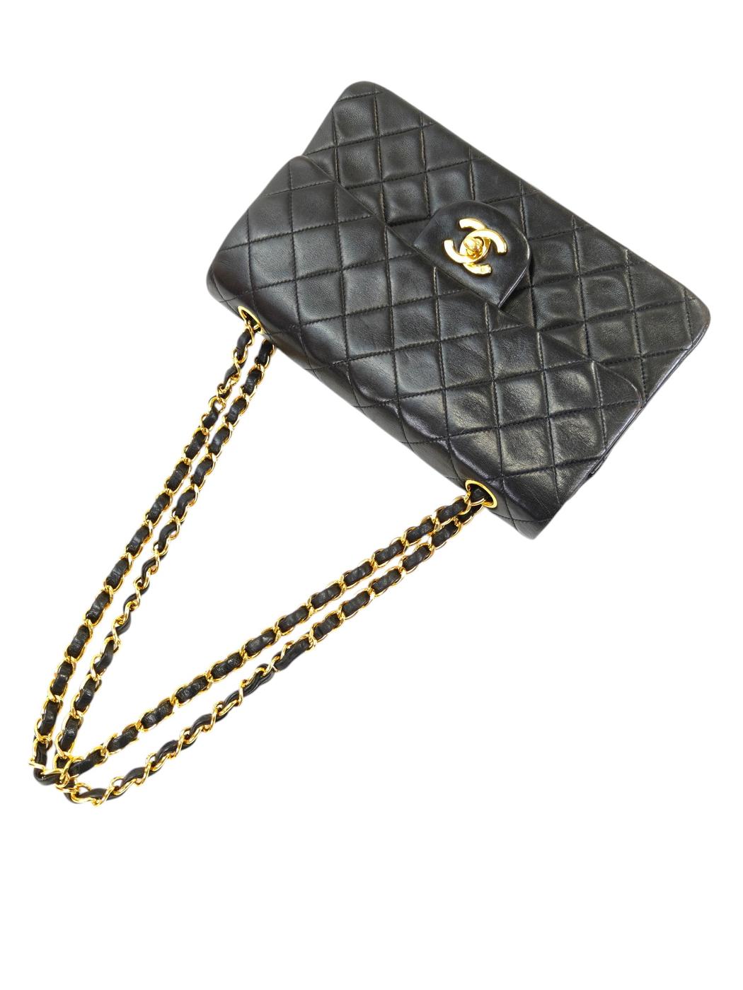 CHANEL マトラッセ ダブルフラップ Wチェーン ショルダーバッグ 黒 管理番号：10906