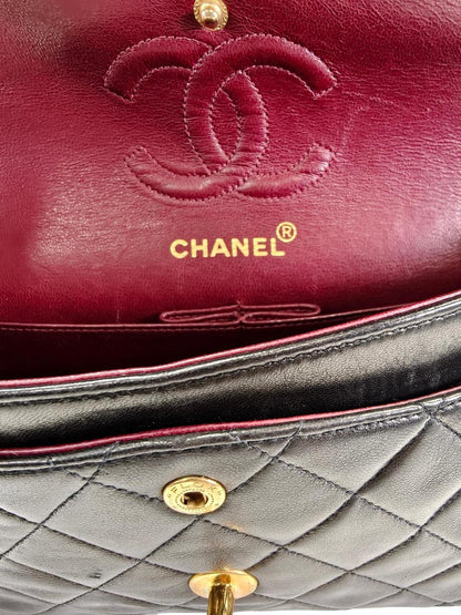 CHANEL マトラッセ ダブルフラップ Wチェーン ショルダーバッグ 黒 管理番号：10906
