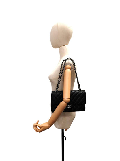 CHANEL シャネル マトラッセ25 Wフラップ チェーンショルダー ラムスキン ブラック 管理番号：10937