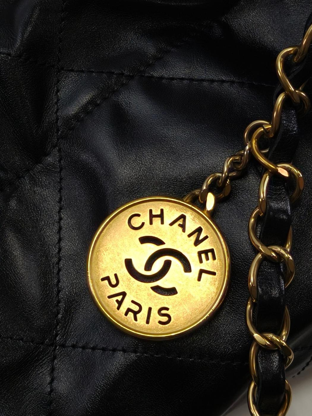 CHANEL シャネル22 チェーントートバッグ ブラック 管理番号：10967