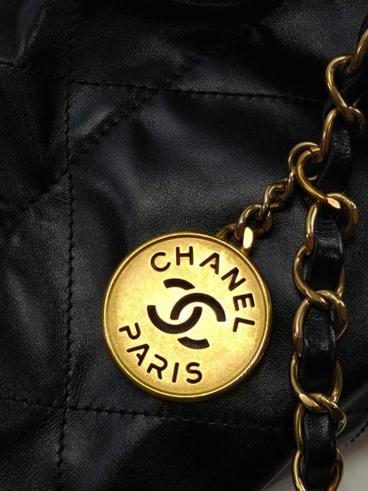 CHANEL シャネル22 チェーントートバッグ ブラック 管理番号：10967